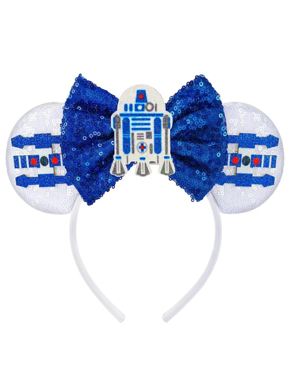 Women Blue Sequin Bow Mickey Mouse Hair Headband for Cosplay